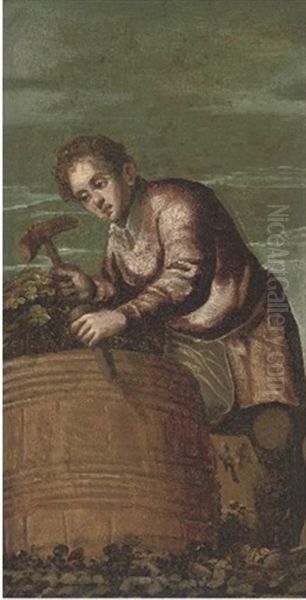 A Wine Harvester Oil Painting by Bonifazio de Pitati