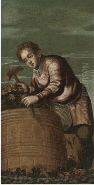 A Wine Harvester Oil Painting by Bonifazio de Pitati