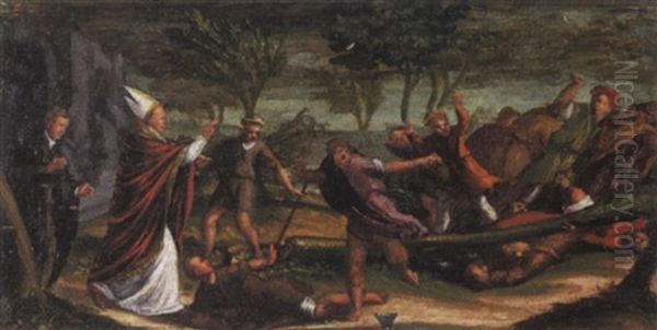 Episodio Della Vita Di Un Santo Vescovo Oil Painting by Bonifazio de Pitati