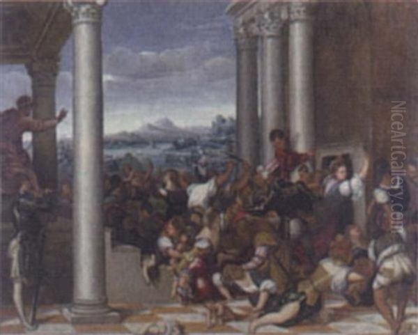 Massacre Of The Innocents Oil Painting by Bonifazio de Pitati