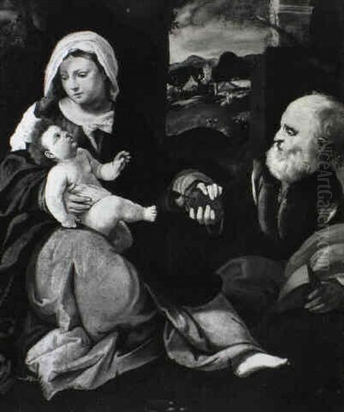 Riposo Durante La Fuga In Egitto Oil Painting by Bonifazio de Pitati