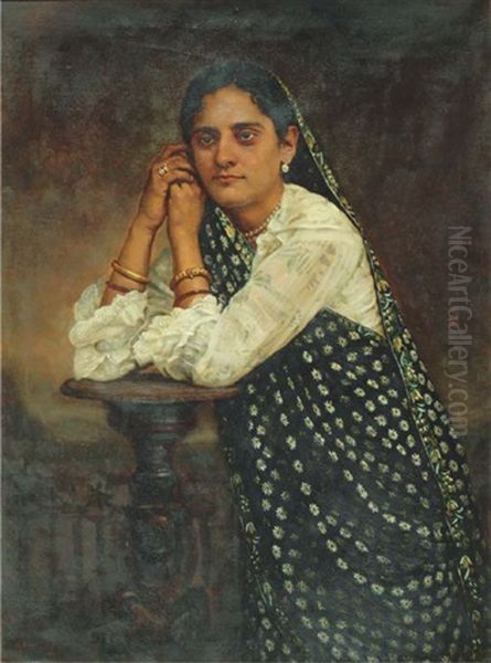 Parsi Lady Oil Painting by Manchershaw Fakirjee Pithawalla