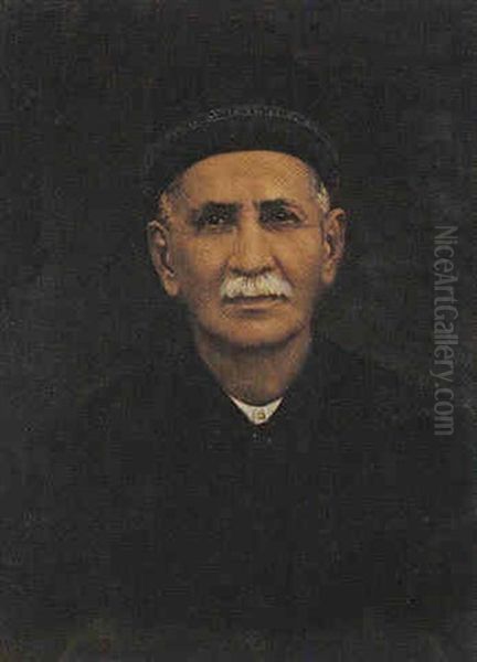 Portrait Of A Parsi Gentleman Oil Painting by Manchershaw Fakirjee Pithawalla