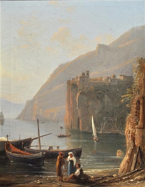 Veduta Di Vico Equense Oil Painting by Anton Sminck Pitloo