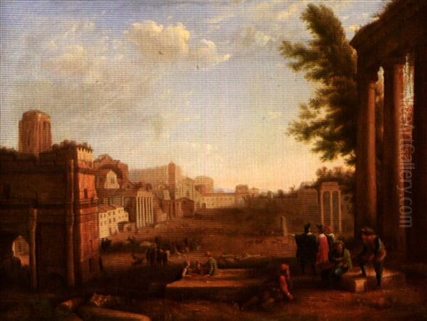 Vue Du Forum De Rome Oil Painting by Anton Sminck Pitloo