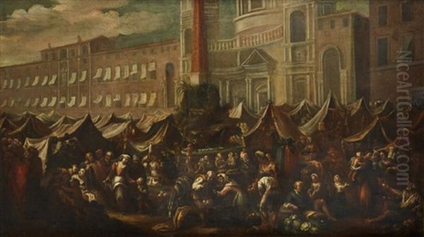 Scena Di Mercato Oil Painting by Matteo de' Pitocchi (Matteo Ghidoni)