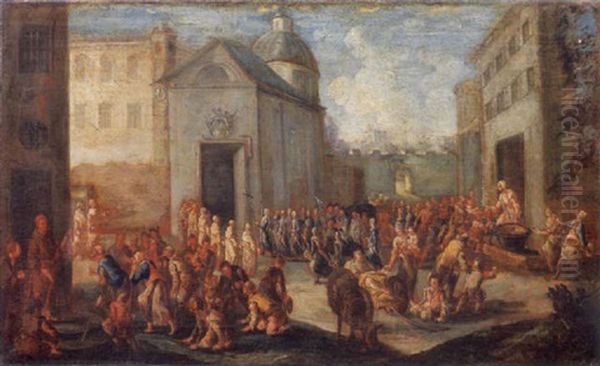 Scena Religiosa Oil Painting by Matteo de' Pitocchi (Matteo Ghidoni)