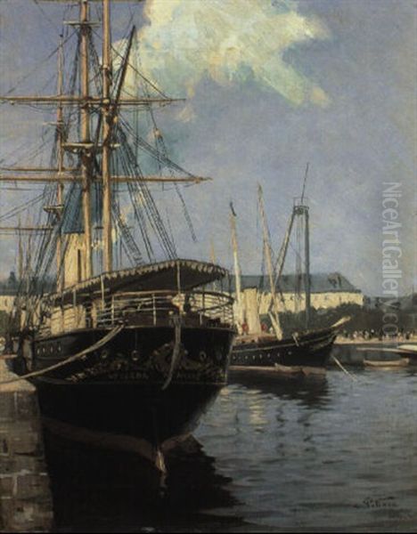 Il Porto Di Le Havre Oil Painting by Carlo Pittara