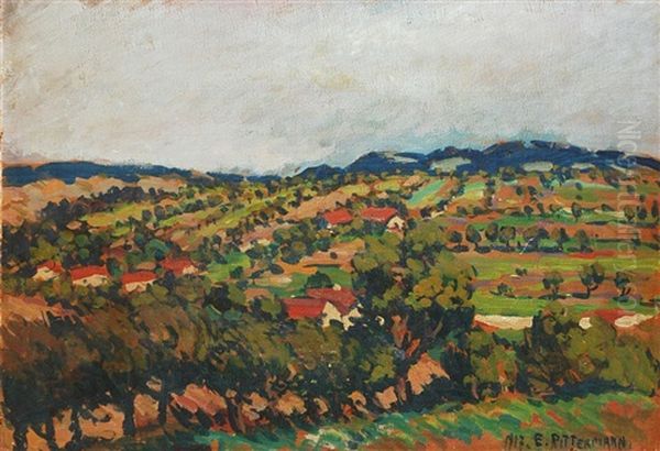 Krajina Oil Painting by Emil Arthur Pittermann Longen