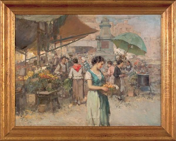 Market Scene by Giuseppe Pitto