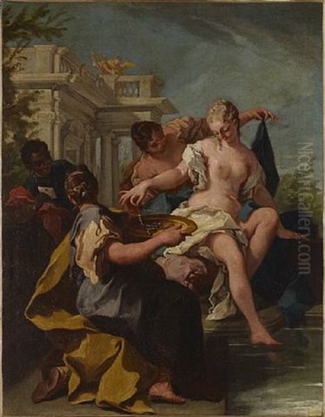 The Baptism Oil Painting by Giovanni Battista Pittoni the younger