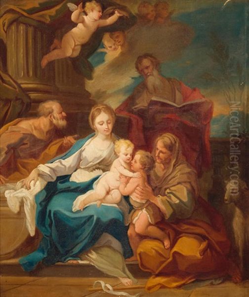 Madonna And Child Oil Painting by Giovanni Battista Pittoni the younger