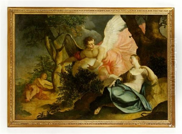 Hagar In The Wilderness Oil Painting by Giovanni Battista Pittoni the younger