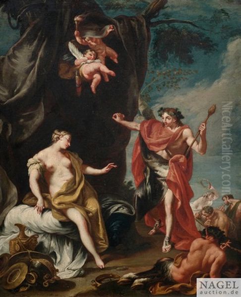 Bacchus Und Ariadne Oil Painting by Giovanni Battista Pittoni the younger