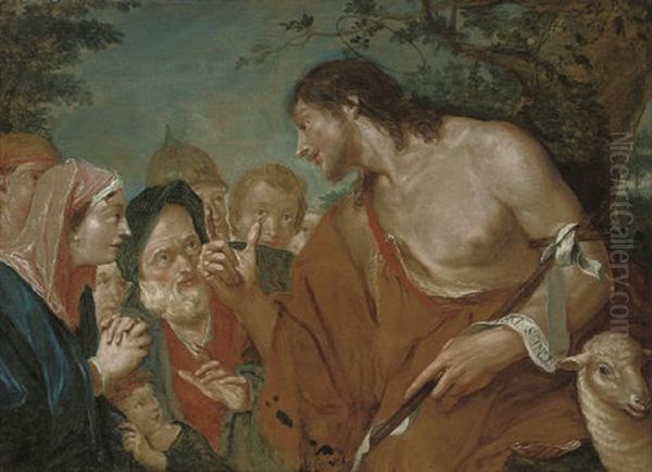 The Predication Of The Baptist Oil Painting by Giovanni Battista Pittoni the younger