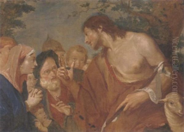 The Predication Of The Baptist Oil Painting by Giovanni Battista Pittoni the younger