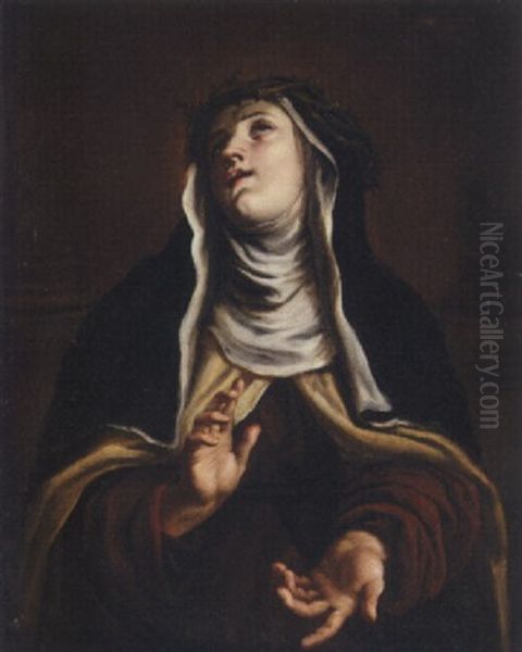 Saint Catherine Of Siena Oil Painting by Giovanni Battista Pittoni the younger