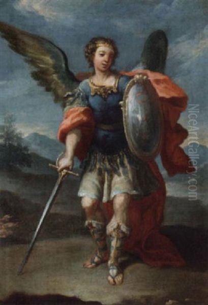 The Archangel Saint Michael Oil Painting by Giovanni Battista Pittoni the younger