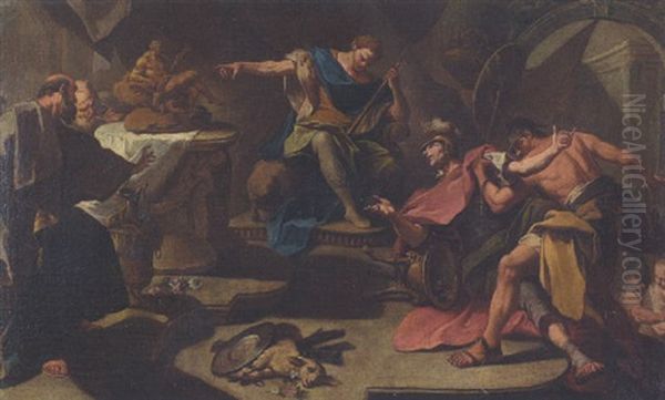 Der Heilige Eustachius Verweigert Das Gotzenopfer Oil Painting by Giovanni Battista Pittoni the younger