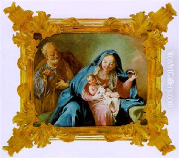 La Sacra Familia Oil Painting by Giovanni Battista Pittoni the younger