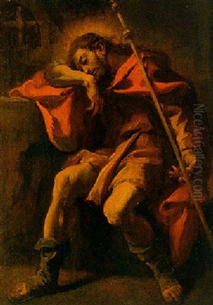 Saint Peter In Prison Oil Painting by Giovanni Battista Pittoni the younger