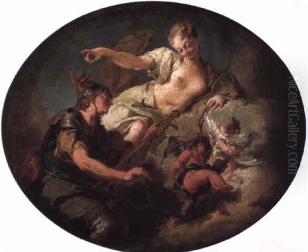 Venus And Mars Oil Painting by Giovanni Battista Pittoni the younger