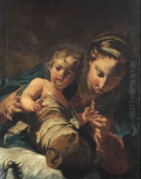 Madonna Mit Kind Oil Painting by Giovanni Battista Pittoni the younger