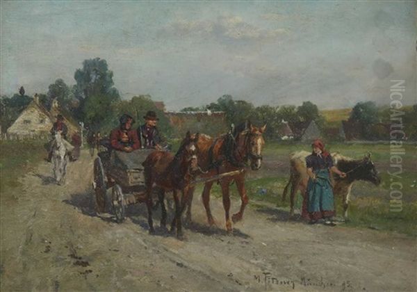 Zur Stadt Oil Painting by Max Joseph Pitzner