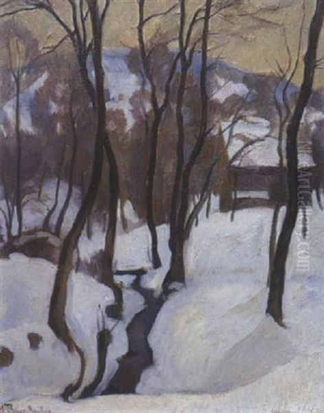 Winterlandschaft Oil Painting by Max Joseph Pitzner