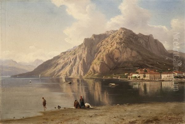 Scorcio Di Lecco Oil Painting by Carlo Pizzi