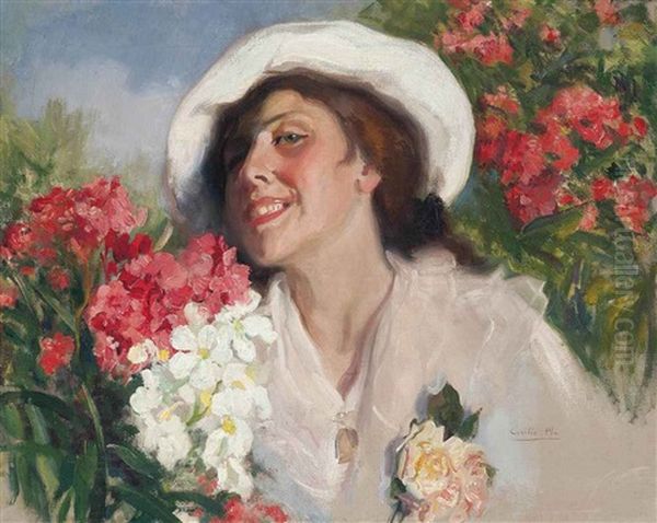 Enjoying Summer Blooms Oil Painting by Cecilio Pla