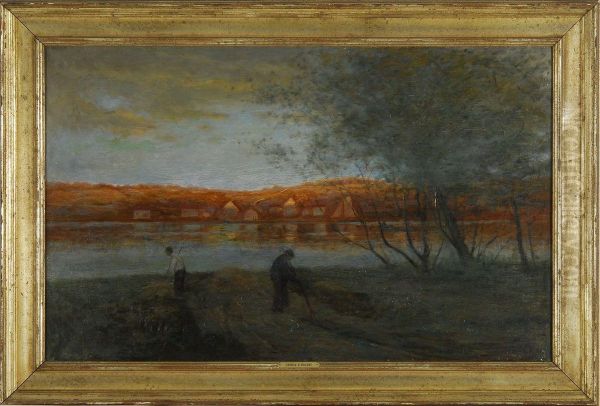 Haying At Dusk Oil Painting by George Henry Bogert