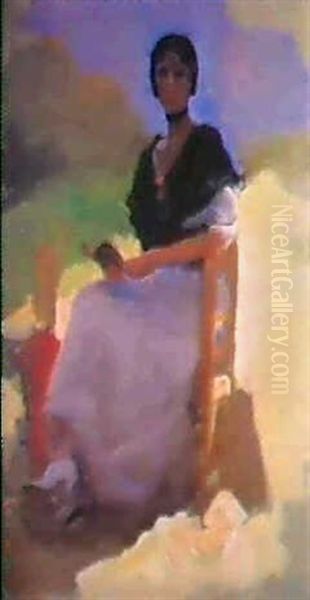 Mujer Sentada Oil Painting by Cecilio Pla