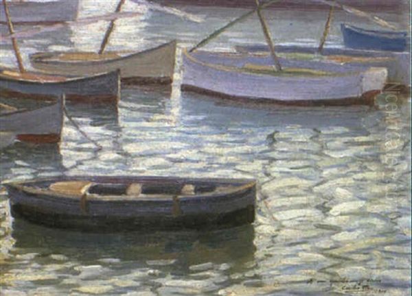 Boats Oil Painting by Cecilio Pla