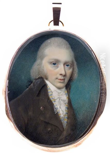 Portrait Miniature Of A Gentleman Oil Painting by George Place