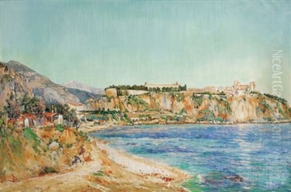 Vue De Monaco Oil Painting by Paul Place-Canton