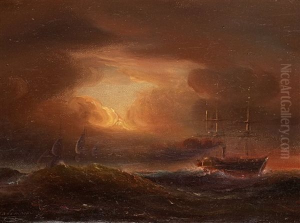 Marine Oil Painting by Arnold Abraham Plagemann