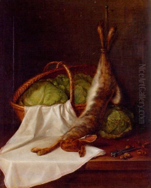 Stilleben Med Hare Oil Painting by Augusta Plagemann