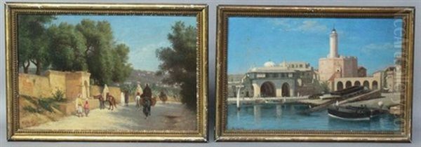 Le Puits (+ Le Port; 2 Works) Oil Painting by Hippolyte Plantet