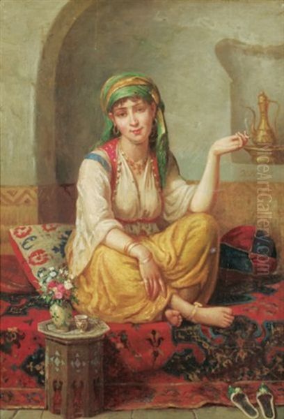 La Jeune Turque Oil Painting by Hippolyte Plantet