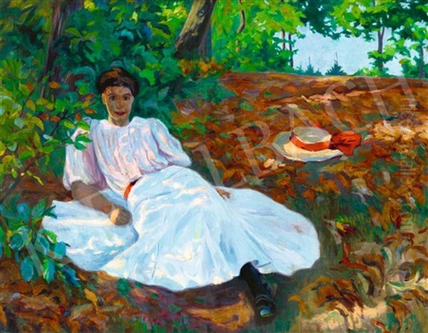 Afternoon Rest Oil Painting by Ervin Planyi