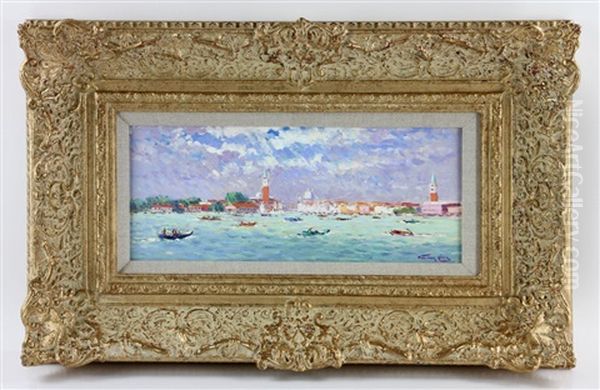 View Of Venice Oil Painting by David van der Plas