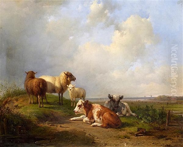 Vieh Auf Der Weide Oil Painting by Pieter Plas