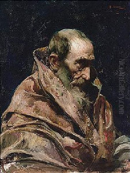 Aldeano Castellano Oil Painting by Casto Plasencia y Maestro