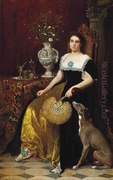 A Faithful Friend Oil Painting by Antoine Emile Plassan