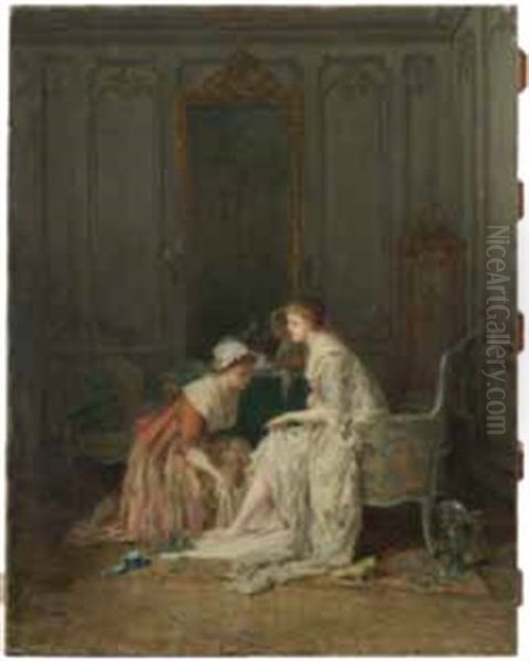 La Toilette Du Matin Oil Painting by Antoine Emile Plassan