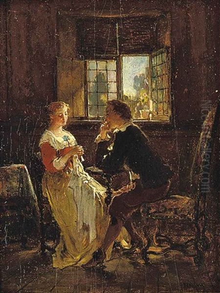 The Suitor Oil Painting by Antoine Emile Plassan