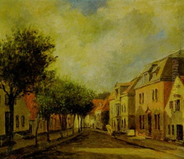 Beschauliche Strasse (vegesack?) Oil Painting by Anna Plate