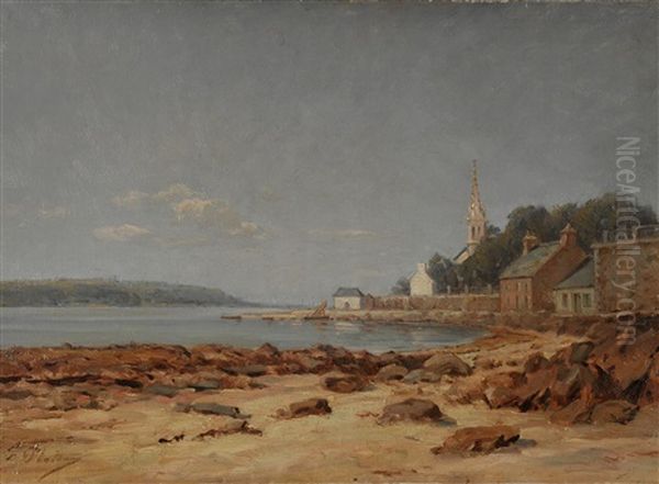 Paysage Breton, Village Au Bord De L