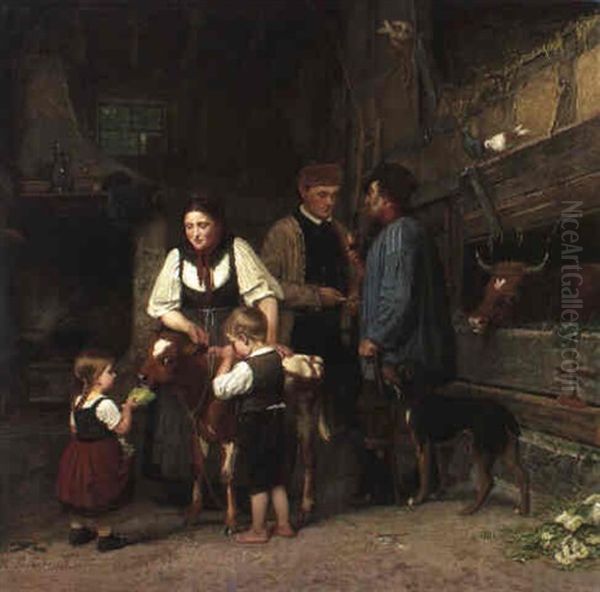 Ein Trauriger Abschied Oil Painting by Hermann Plathner